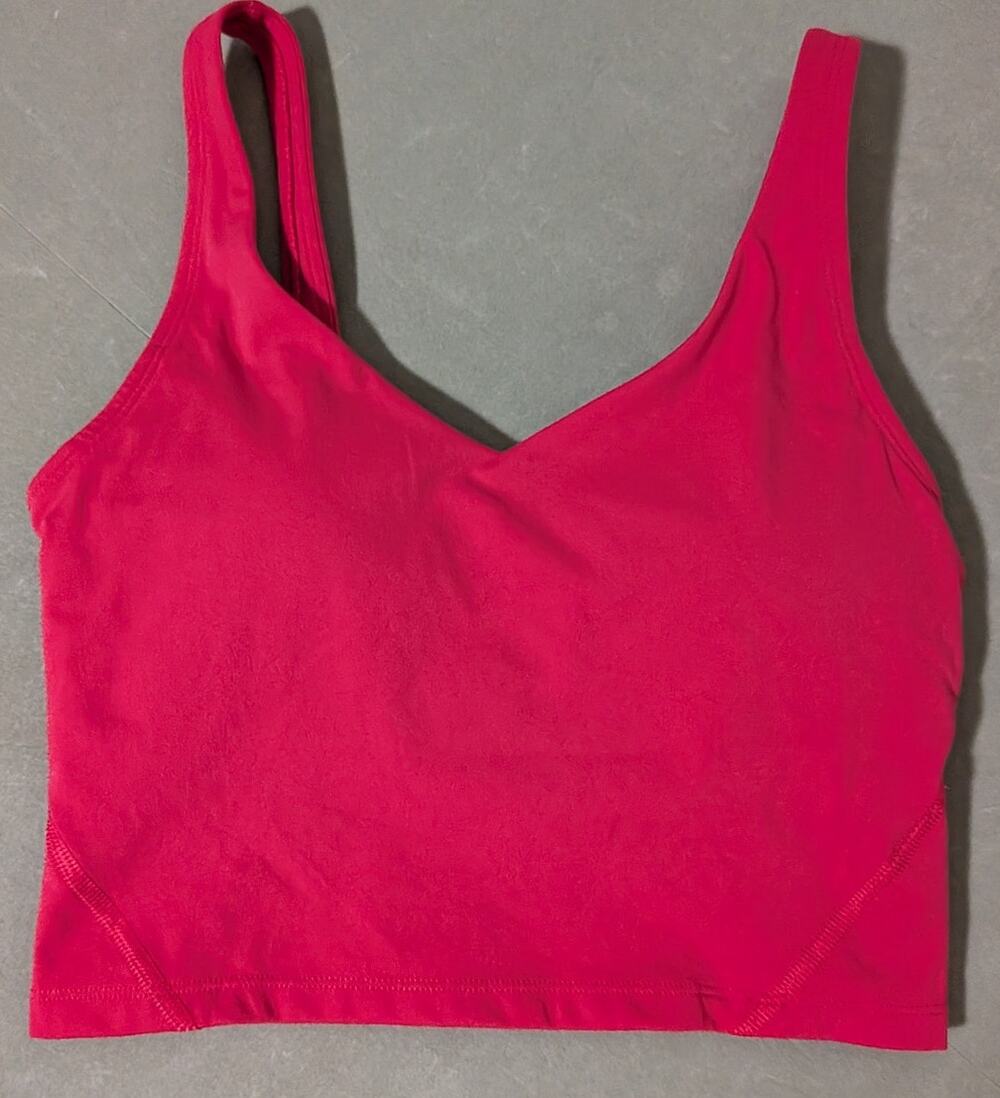 Lululemon Sonic Pink Align Tank size 4 Cropped V-Neck Athletic Camisole